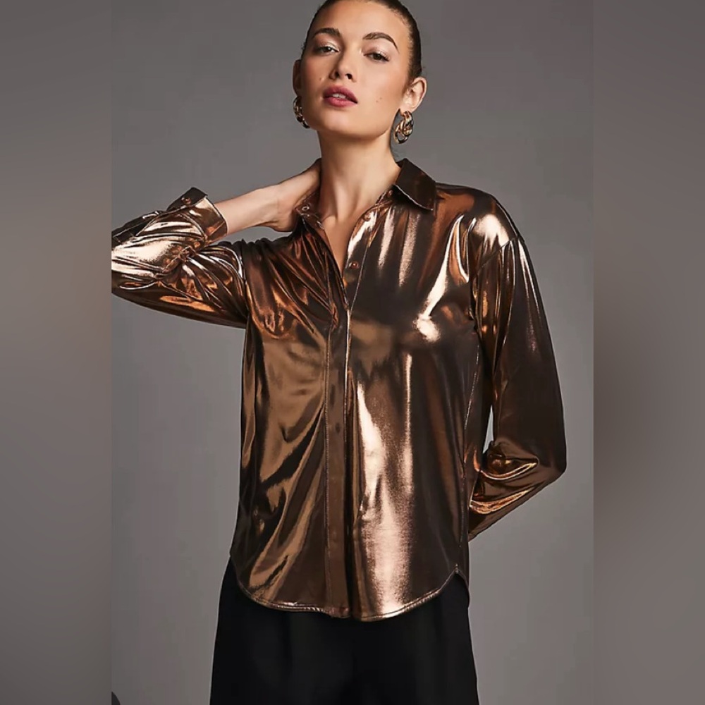 By Anthropologie Shine Shirt XS NWT